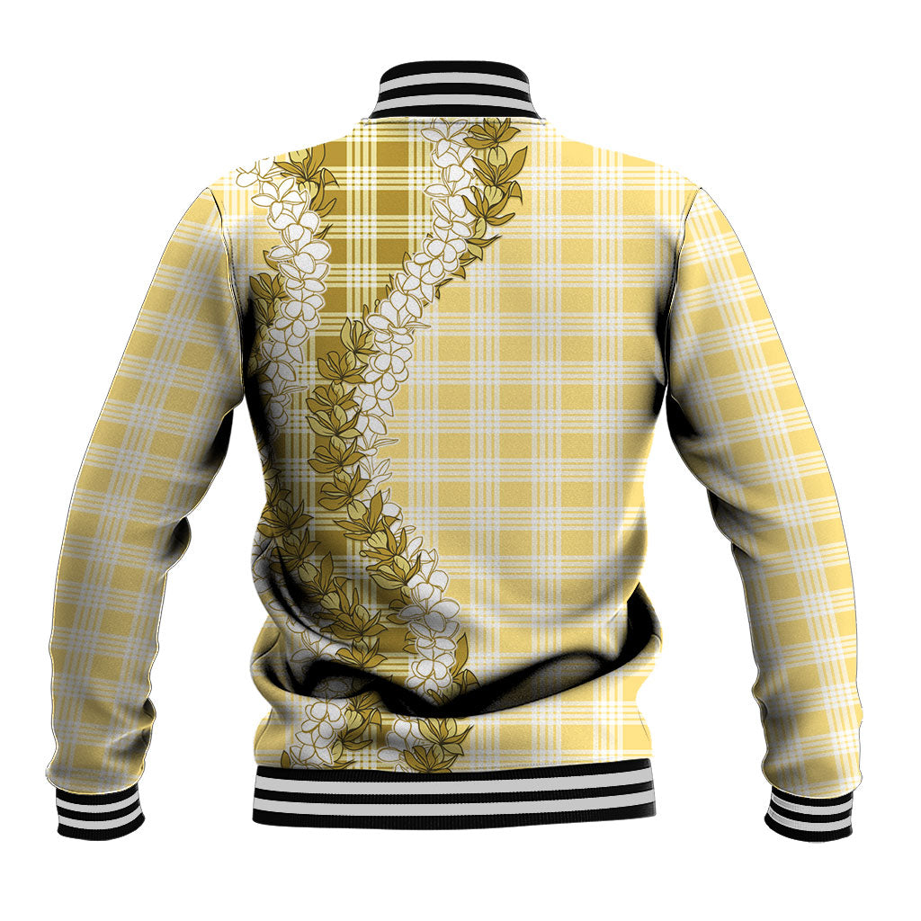 Yellow Hawaii Palaka Baseball Jacket Hawaiian Honohono Lei LT05 - Polynesian Pride