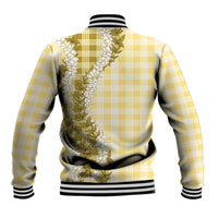 Yellow Hawaii Palaka Baseball Jacket Hawaiian Honohono Lei LT05 - Polynesian Pride