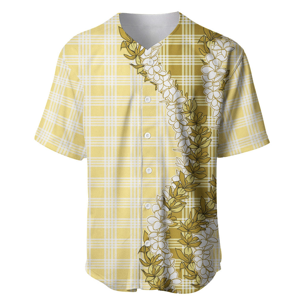 Yellow Hawaii Palaka Baseball Jersey Hawaiian Honohono Lei