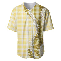 Yellow Hawaii Palaka Baseball Jersey Hawaiian Honohono Lei