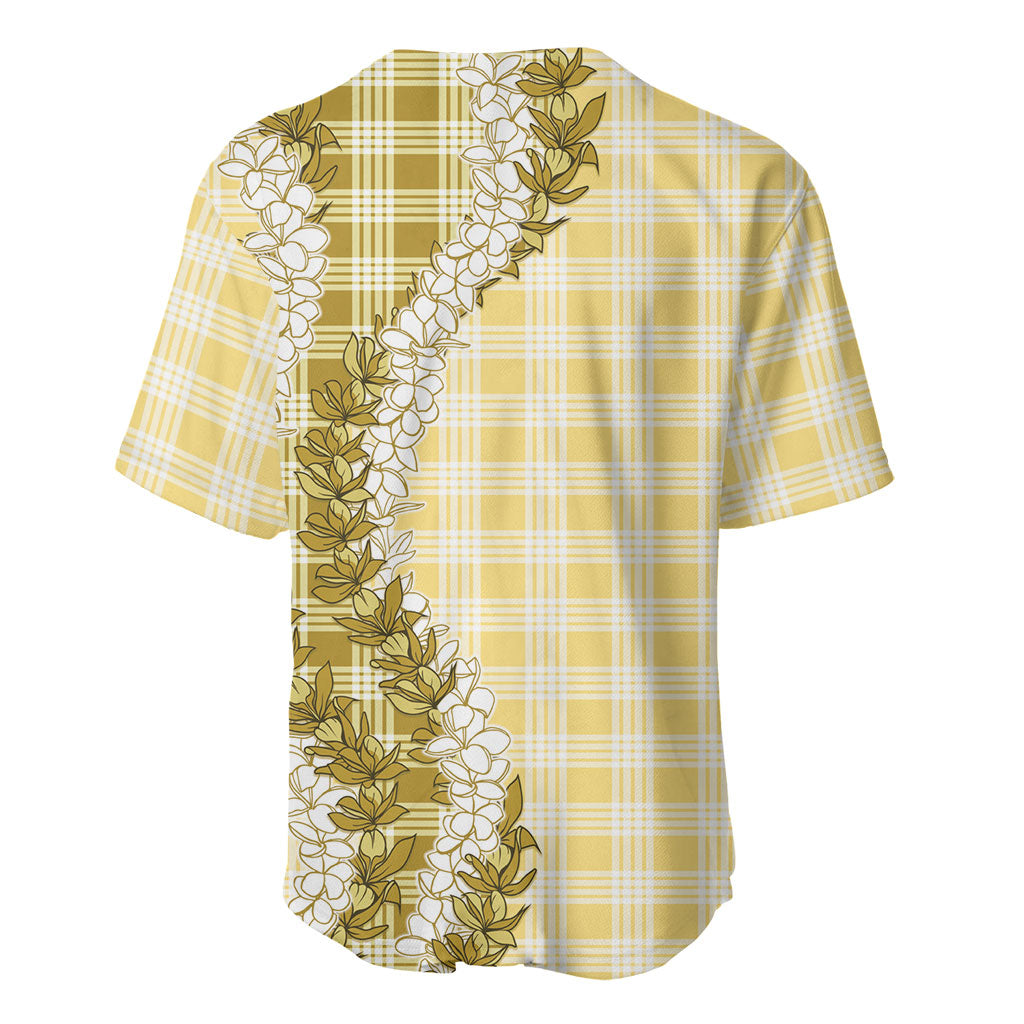 Yellow Hawaii Palaka Baseball Jersey Hawaiian Honohono Lei