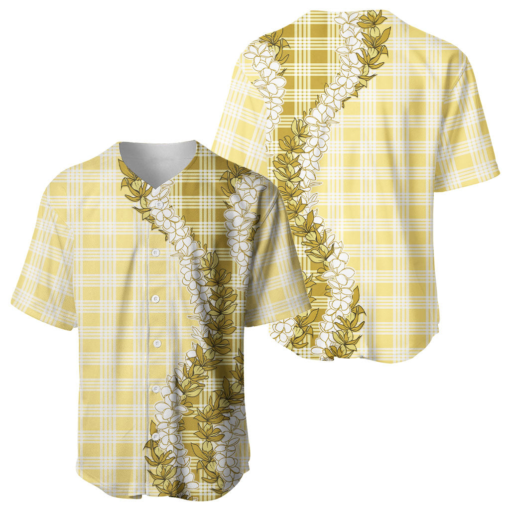Yellow Hawaii Palaka Baseball Jersey Hawaiian Honohono Lei