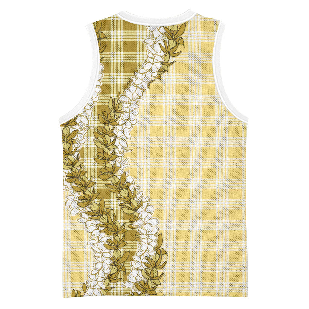 Yellow Hawaii Palaka Basketball Jersey Hawaiian Honohono Lei LT05 - Polynesian Pride