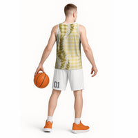Yellow Hawaii Palaka Basketball Jersey Hawaiian Honohono Lei LT05 - Polynesian Pride