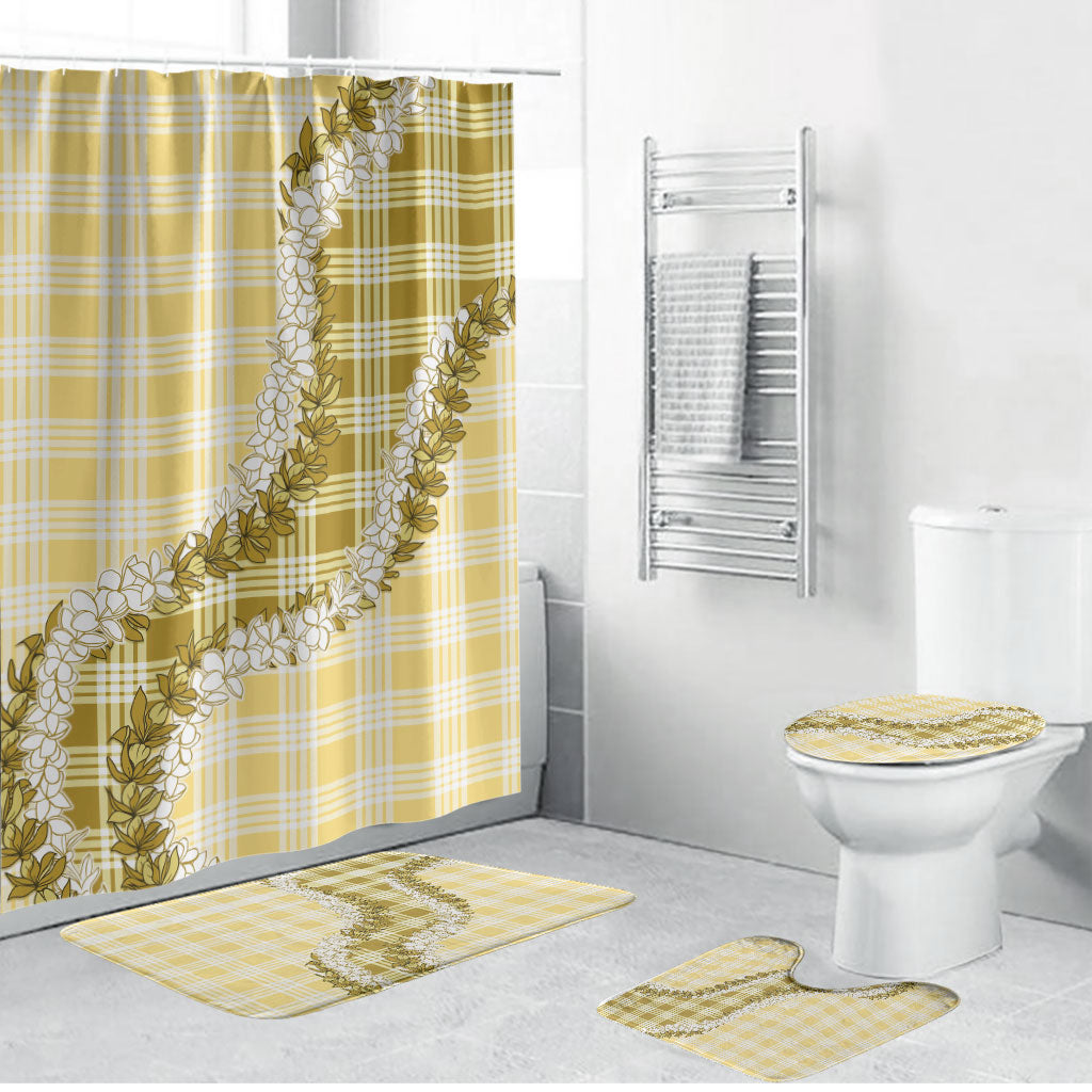 Yellow Hawaii Palaka Bathroom Set Hawaiian Honohono Lei LT05 Bathroom Set (4 pcs) Yellow - Polynesian Pride