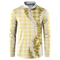 Yellow Hawaii Palaka Button Sweatshirt Hawaiian Honohono Lei LT05 Yellow - Polynesian Pride