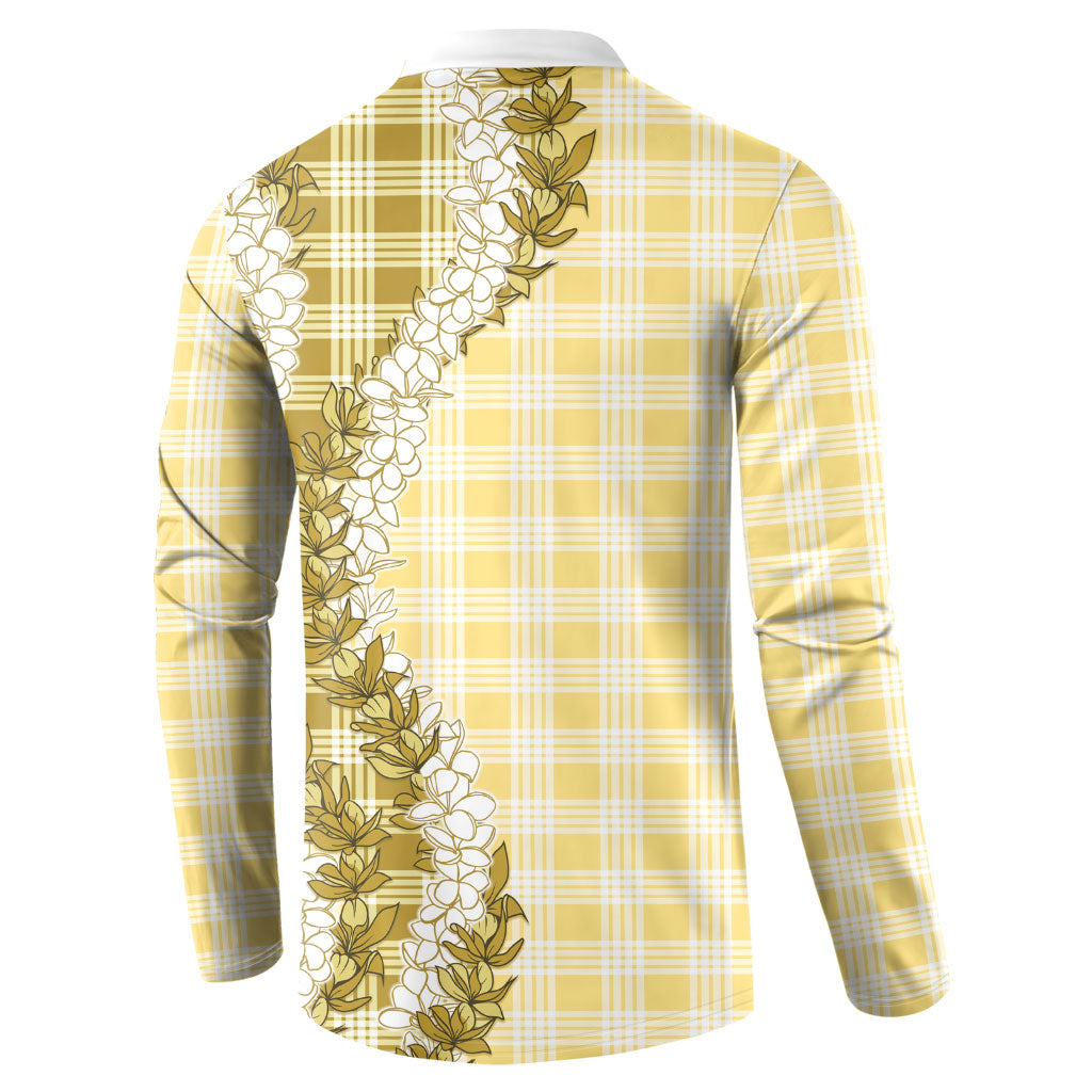 Yellow Hawaii Palaka Button Sweatshirt Hawaiian Honohono Lei LT05 - Polynesian Pride