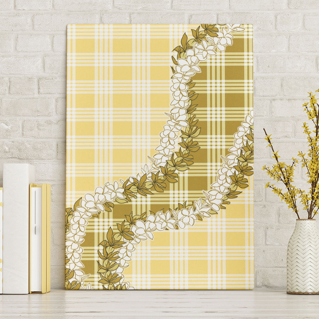Yellow Hawaii Palaka Canvas Wall Art Hawaiian Honohono Lei LT05 Without Frame Yellow - Polynesian Pride
