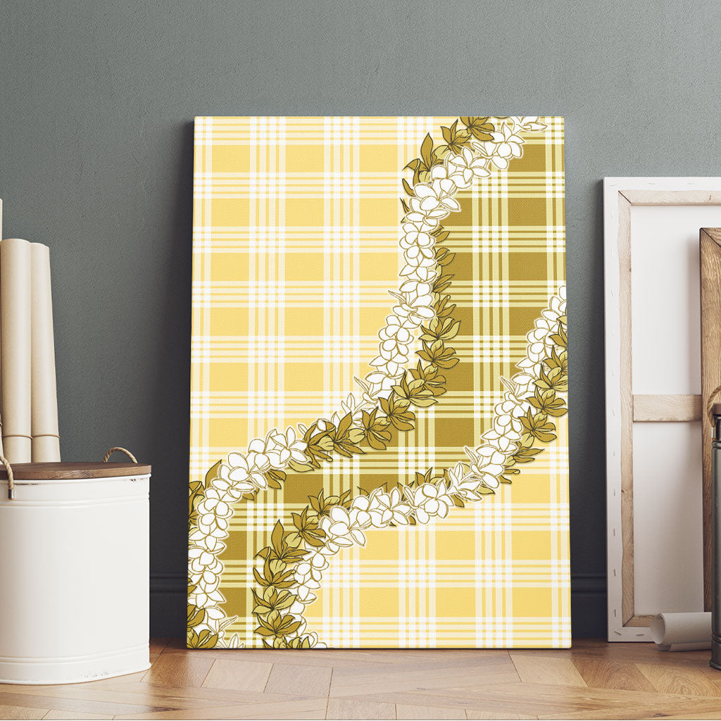 Yellow Hawaii Palaka Canvas Wall Art Hawaiian Honohono Lei LT05 - Polynesian Pride