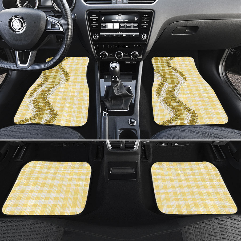 Yellow Hawaii Palaka Car Mats Hawaiian Honohono Lei