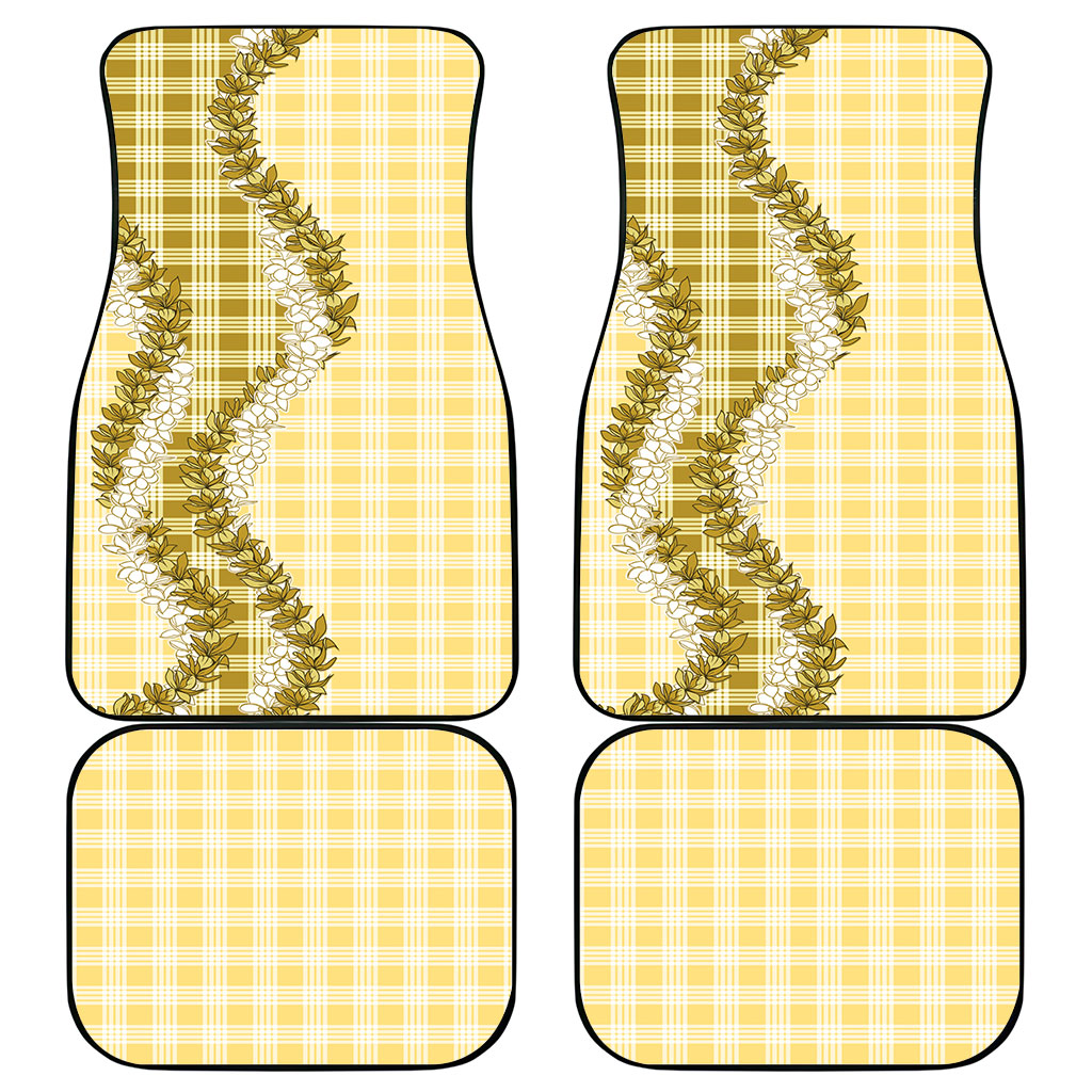 Yellow Hawaii Palaka Car Mats Hawaiian Honohono Lei