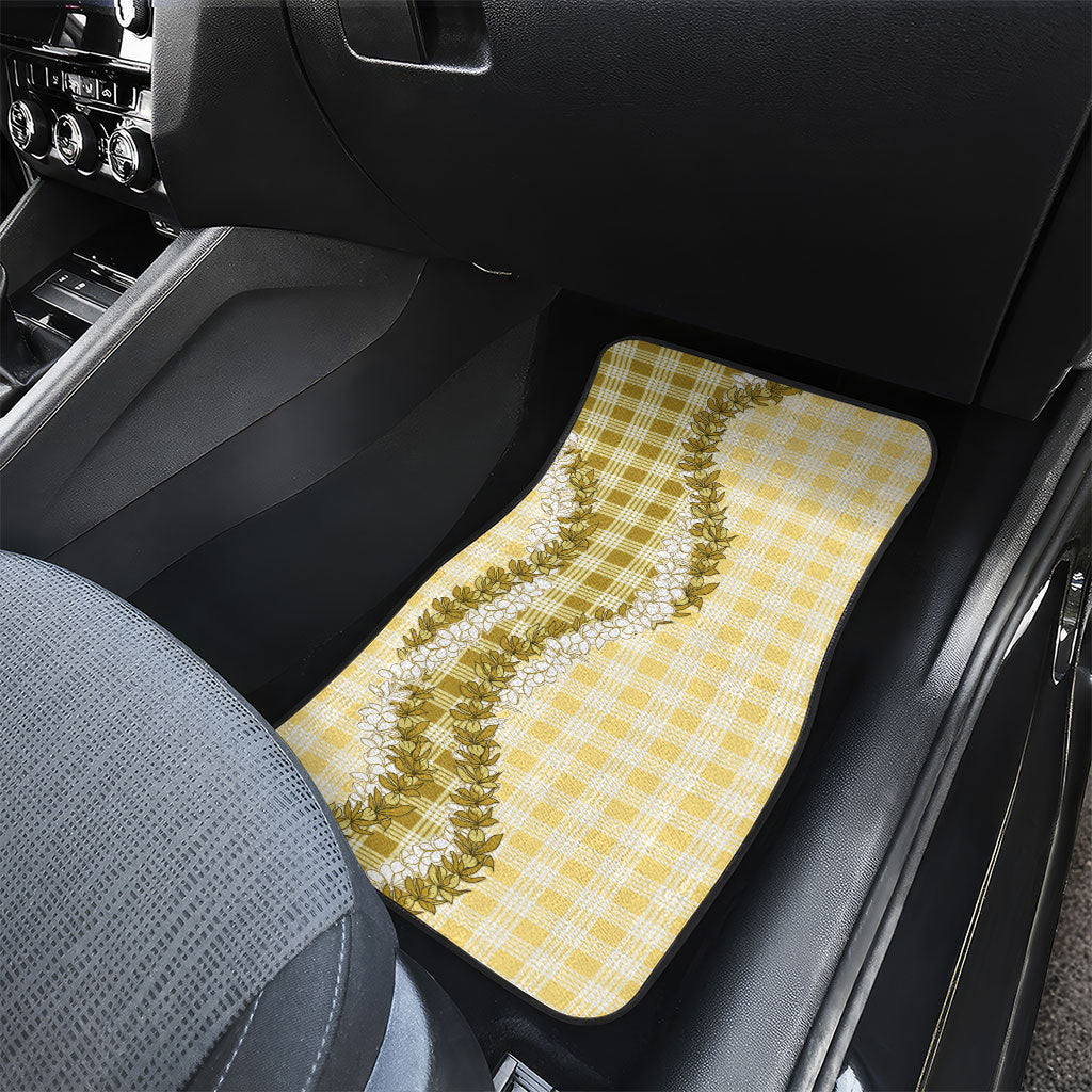 Yellow Hawaii Palaka Car Mats Hawaiian Honohono Lei