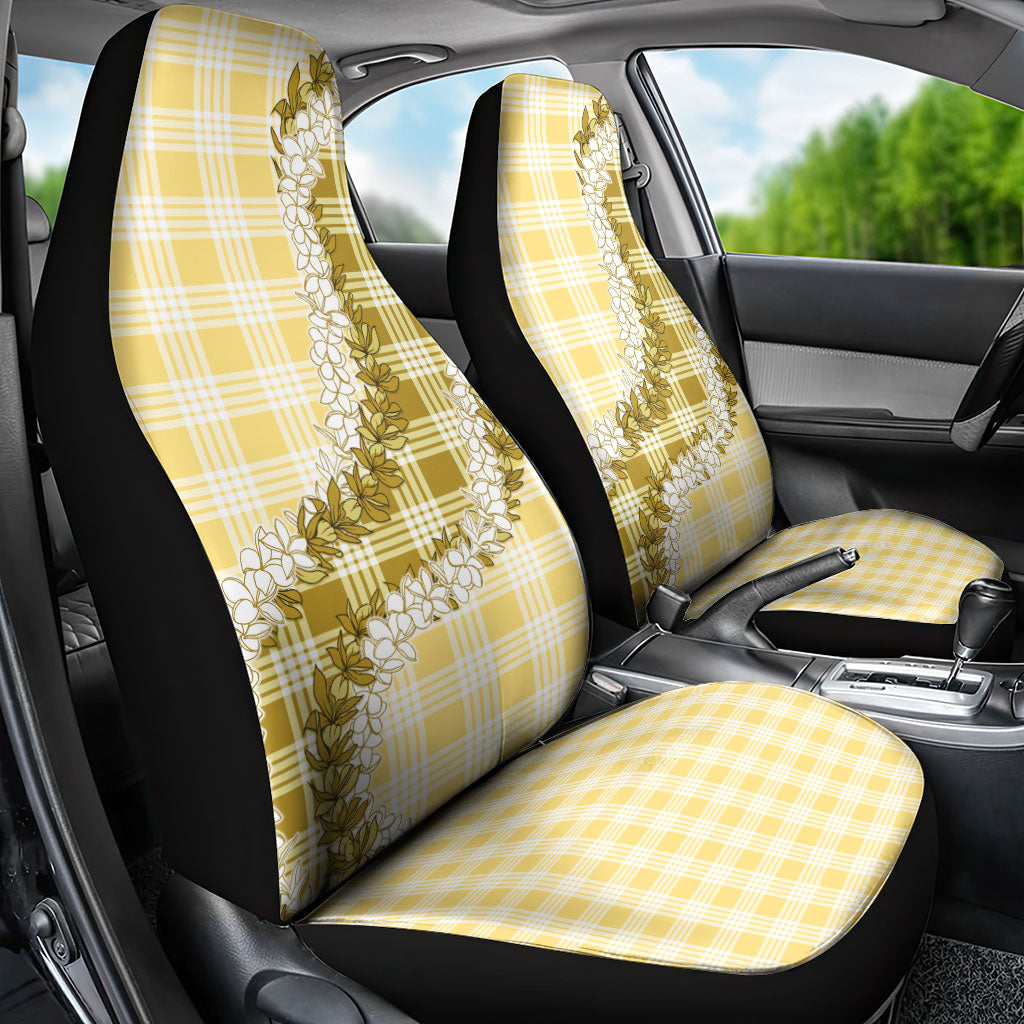 Yellow Hawaii Palaka Car Seat Cover Hawaiian Honohono Lei LT05 - Polynesian Pride