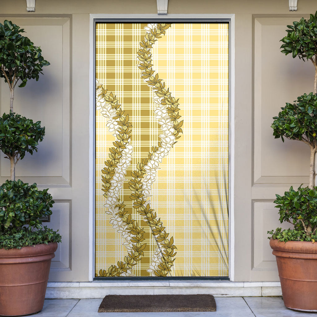 Yellow Hawaii Palaka Door Cover Hawaiian Honohono Lei LT05 Yellow - Polynesian Pride