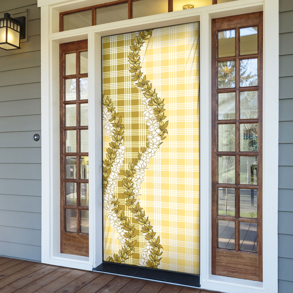 Yellow Hawaii Palaka Door Cover Hawaiian Honohono Lei LT05 - Polynesian Pride
