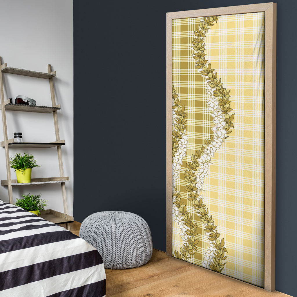 Yellow Hawaii Palaka Door Cover Hawaiian Honohono Lei LT05 - Polynesian Pride