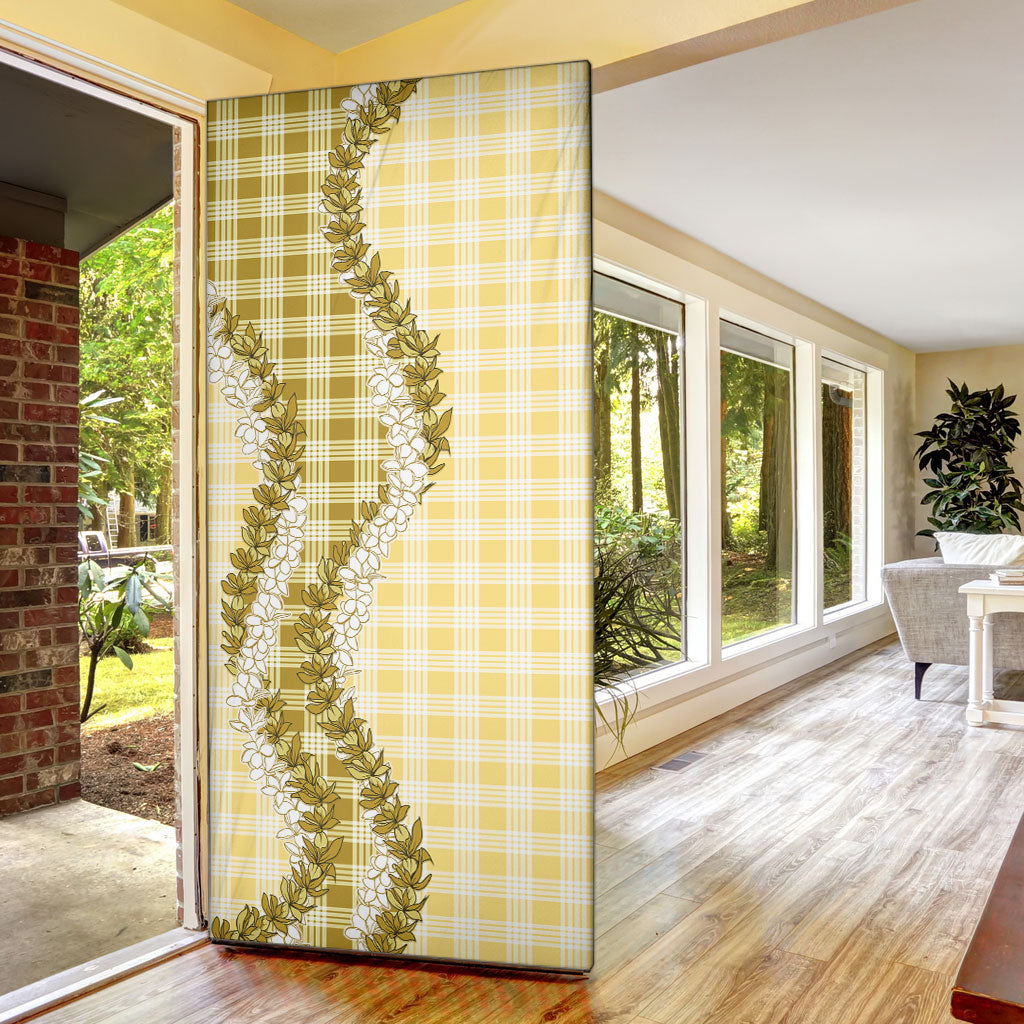 Yellow Hawaii Palaka Door Cover Hawaiian Honohono Lei LT05 - Polynesian Pride