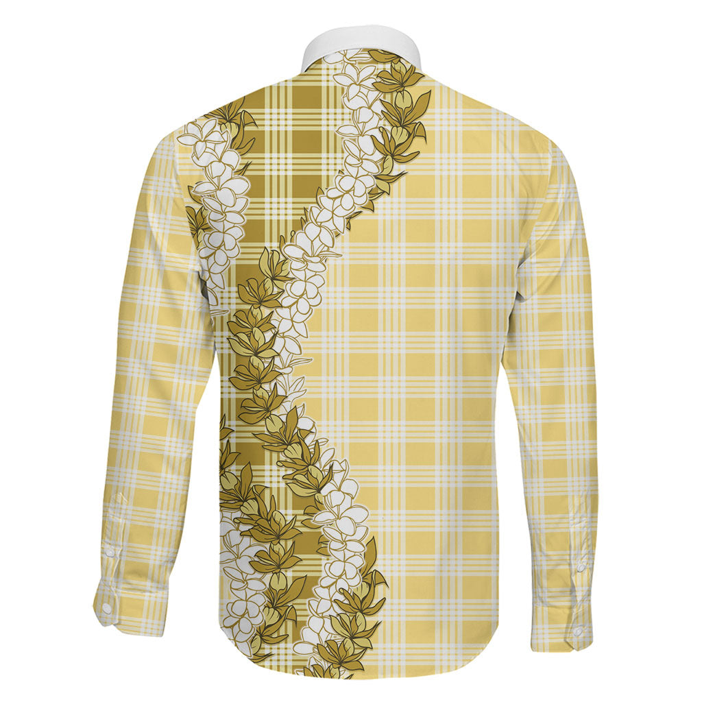 Yellow Hawaii Palaka Family Matching Tank Maxi Dress and Hawaiian Shirt Hawaiian Honohono Lei