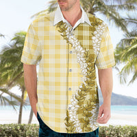 Yellow Hawaii Palaka Hawaiian Shirt Hawaiian Honohono Lei LT05 - Polynesian Pride