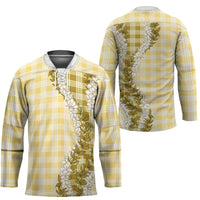 Yellow Hawaii Palaka Hockey Jersey Hawaiian Honohono Lei LT05 - Polynesian Pride