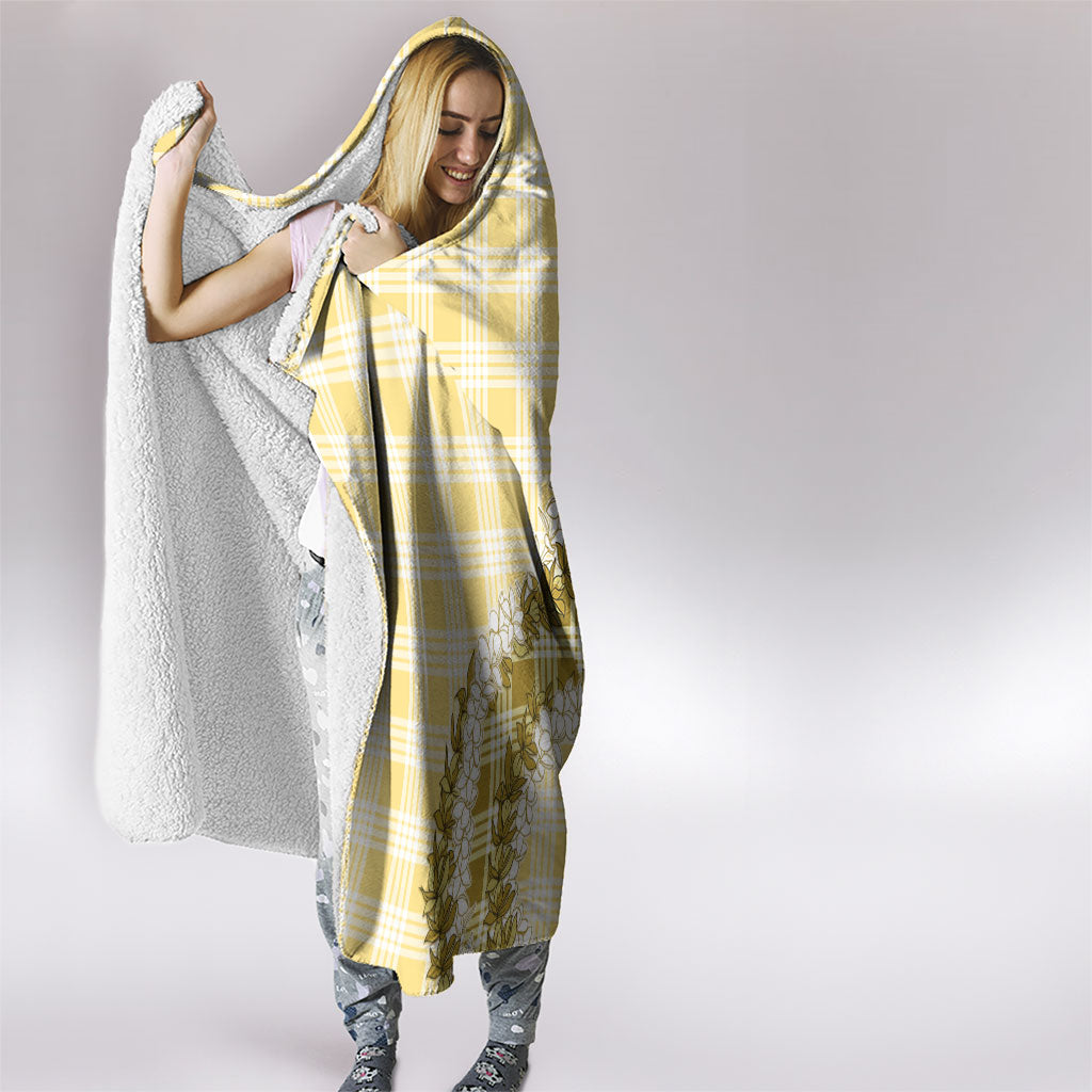 Yellow Hawaii Palaka Hooded Blanket Hawaiian Honohono Lei LT05 - Polynesian Pride