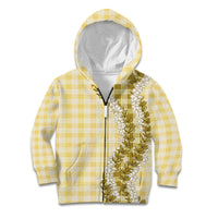 Yellow Hawaii Palaka Kid Hoodie Hawaiian Honohono Lei LT05 Zip Hoodie Yellow - Polynesian Pride
