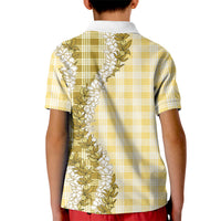 Yellow Hawaii Palaka Kid Polo Shirt Hawaiian Honohono Lei LT05 - Polynesian Pride