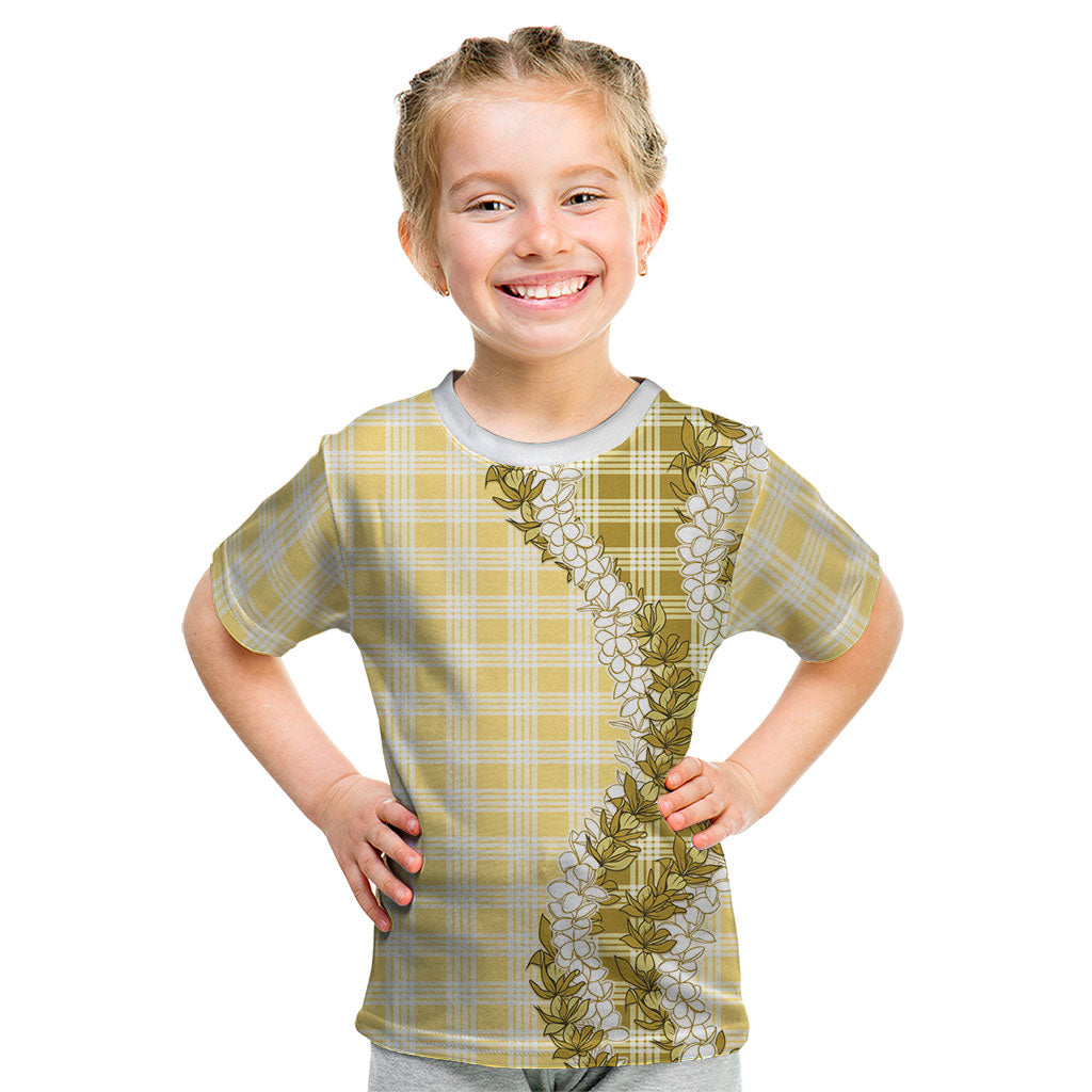 Yellow Hawaii Palaka Kid T Shirt Hawaiian Honohono Lei LT05 Yellow - Polynesian Pride
