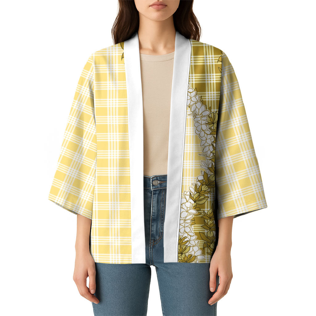 Yellow Hawaii Palaka Kimono Hawaiian Honohono Lei LT05 - Polynesian Pride