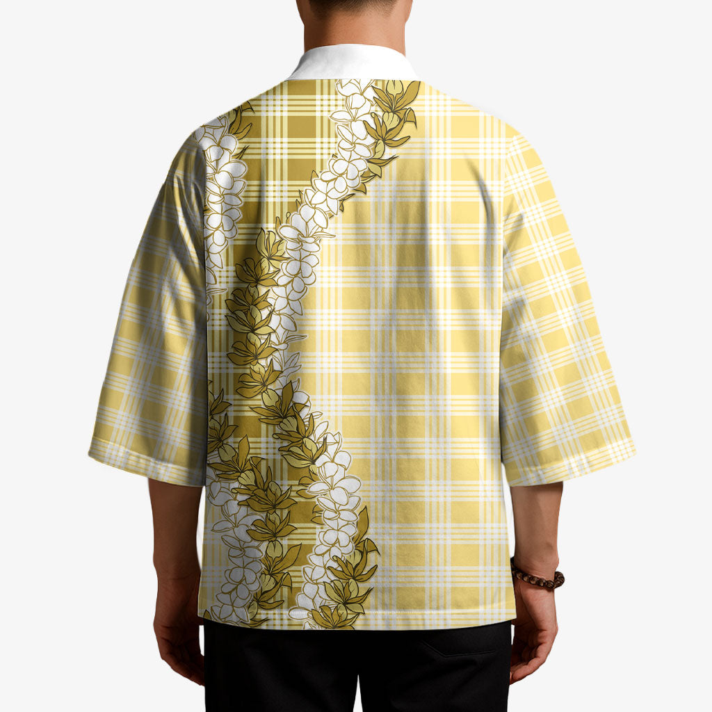 Yellow Hawaii Palaka Kimono Hawaiian Honohono Lei LT05 - Polynesian Pride