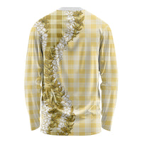 Yellow Hawaii Palaka Long Sleeve Shirt Hawaiian Honohono Lei