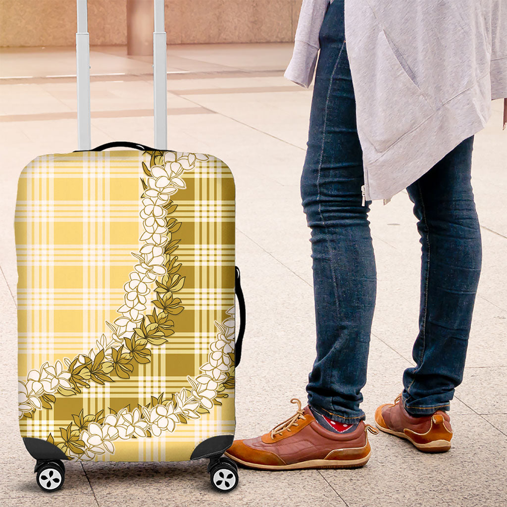 Yellow Hawaii Palaka Luggage Cover Hawaiian Honohono Lei LT05 Yellow - Polynesian Pride