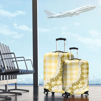 Yellow Hawaii Palaka Luggage Cover Hawaiian Honohono Lei LT05 - Polynesian Pride