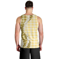 Yellow Hawaii Palaka Men Tank Top Hawaiian Honohono Lei LT05 - Polynesian Pride