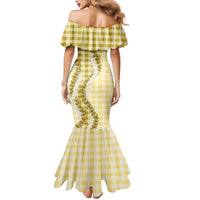 Yellow Hawaii Palaka Mermaid Dress Hawaiian Honohono Lei LT05 - Polynesian Pride