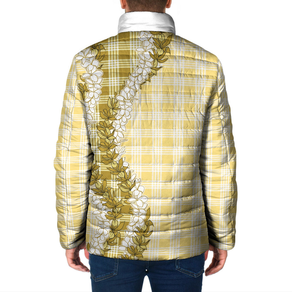 Yellow Hawaii Palaka Padded Jacket Hawaiian Honohono Lei LT05 - Polynesian Pride