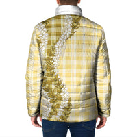 Yellow Hawaii Palaka Padded Jacket Hawaiian Honohono Lei LT05 - Polynesian Pride