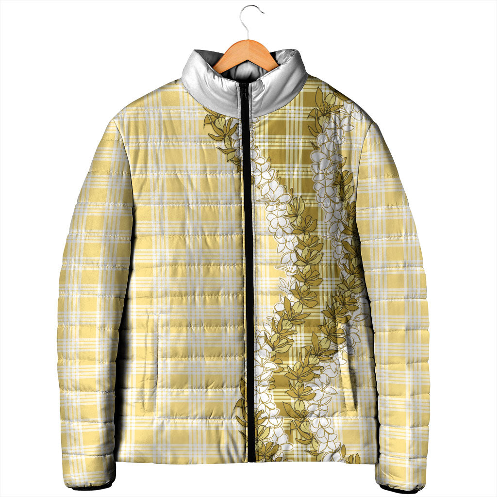 Yellow Hawaii Palaka Padded Jacket Hawaiian Honohono Lei LT05 - Polynesian Pride