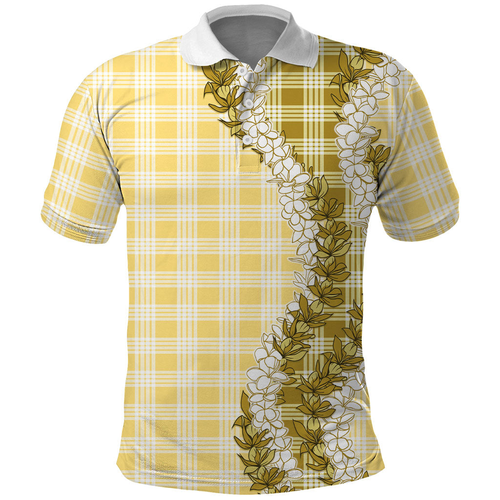 Yellow Hawaii Palaka Polo Shirt Hawaiian Honohono Lei LT05 Yellow - Polynesian Pride