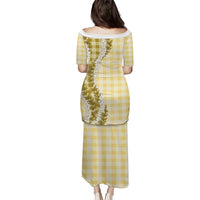 Yellow Hawaii Palaka Puletasi Hawaiian Honohono Lei LT05 - Polynesian Pride