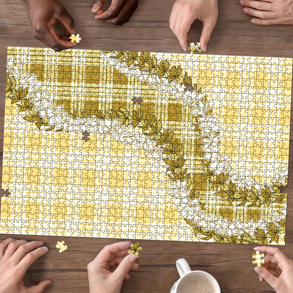 Yellow Hawaii Palaka Puzzle Hawaiian Honohono Lei LT05 - Polynesian Pride