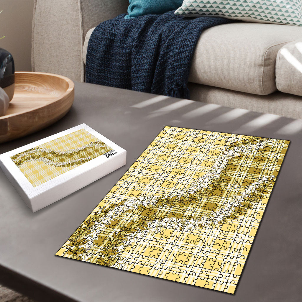 Yellow Hawaii Palaka Puzzle Hawaiian Honohono Lei LT05 - Polynesian Pride