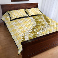 Yellow Hawaii Palaka Quilt Bed Set Hawaiian Honohono Lei LT05 - Polynesian Pride