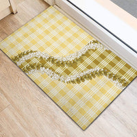 Yellow Hawaii Palaka Rubber Doormat Hawaiian Honohono Lei