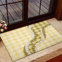 Yellow Hawaii Palaka Rubber Doormat Hawaiian Honohono Lei