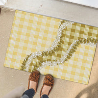 Yellow Hawaii Palaka Rubber Doormat Hawaiian Honohono Lei