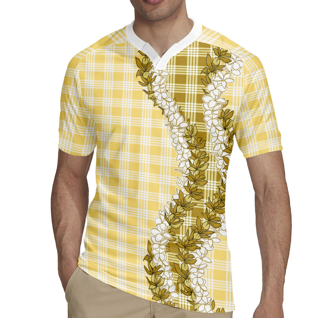 Yellow Hawaii Palaka Rugby Jersey Hawaiian Honohono Lei LT05 - Polynesian Pride