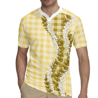 Yellow Hawaii Palaka Rugby Jersey Hawaiian Honohono Lei LT05 - Polynesian Pride