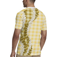 Yellow Hawaii Palaka Rugby Jersey Hawaiian Honohono Lei LT05 - Polynesian Pride