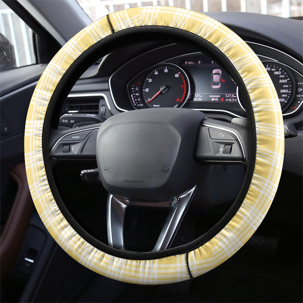 Yellow Hawaii Palaka Steering Wheel Cover Hawaiian Honohono Lei LT05 - Polynesian Pride